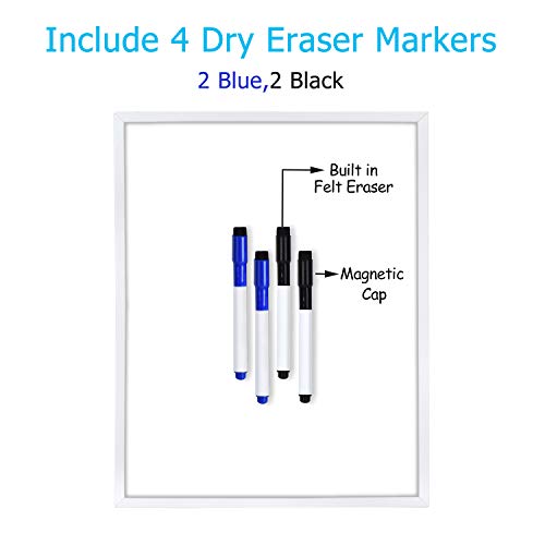 Small White Board(11 x 14 Inches), Browill Magnetic Dry Erase Whiteboard Board with 4 Dry Erase Markers for to Do List, Refrigerator, Locker, Office Door, Wall - with Hook - Thumbnail 3