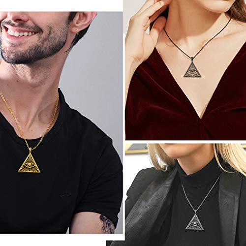 Astrological-Symbol-Necklace-for-Women-Mens-Pendant-925-Sterling-Silver-Eye-of-Evidence-Necklace-Crescent-Black-Moon-and-Cross-Necklace-Wiccan-Jewelry-for-Boys-and-Girls-Gift-with-Gift-Box