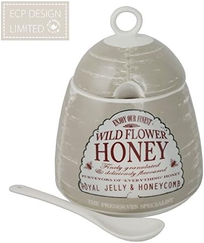 Martin Wiscombe The Specialist Ceramic Honey Jam Jar and Spoon