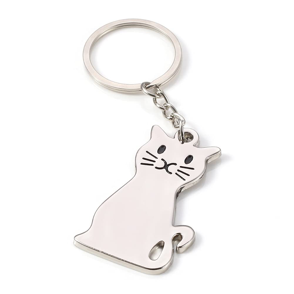 ARFUKA Creative Cat Keyring Metal Keychain Key Ring Key Chain Gift for Men and Women