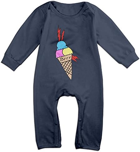 Ahey Boy's & Girl's Wonderful Ice Cream Long Sleeve Romper Bodysuit 24 Months