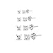 4 Pair Set Sterling Silver Cubic Zirconia Princess-Cut Square Stud Earrings, 2mm 3mm 4mm 5mm