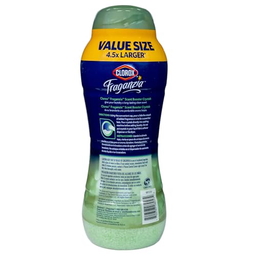 CLOROX FRAGANZIA LAUNDRY SCENT BOOSTER CRYSTALS, IN-WASH FRAGRANCE BEADS FOR FRESH-SMELLING CLOTHES & LINENS, SAFE FOR ALL FABRICS & COLORS, EASY-POUR BOTTLE, CEDARWOOD & SAGE, 70 OZ