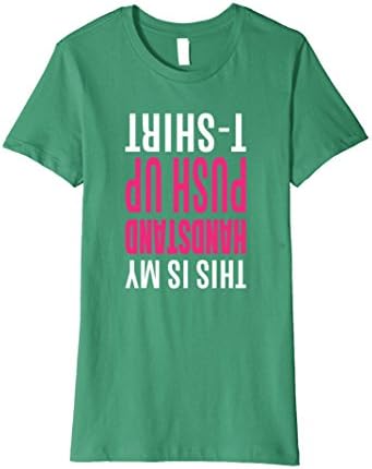 Womens Yoga Tees: Handstand Push Up T-Shirt XL Kelly Green