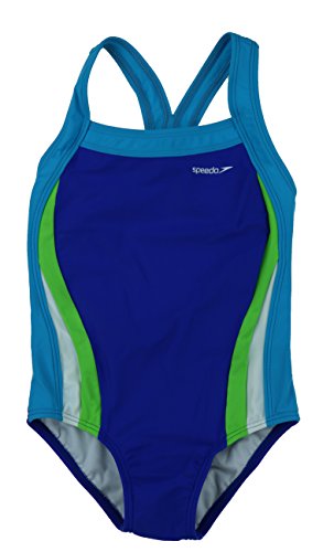 Speedo Girls Deep Blue Racerback Swimsuit (Size 5)