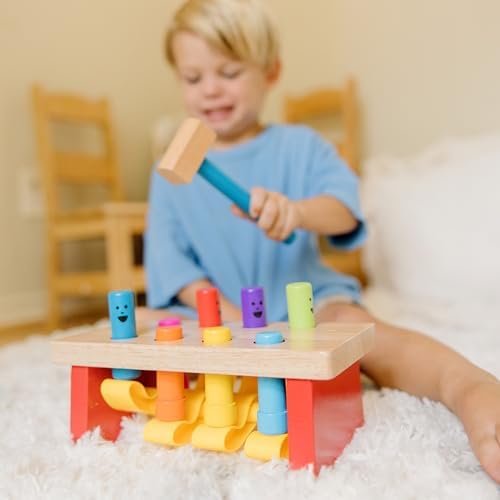 Banc À Marteler De Luxe, Banc de frappe avec un marteau,Jeux d'éveil et de Premier Âge, Jouet de développement,Cadeaux pour garçons ou fille de 2 3 4 ans, Jouets en bois