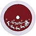 Valery Madelyn 48 inch Traditional Red White Velvet Christmas Tree Skirt Decorations with Santa Reindeer and Faux Fur, Themed with Christmas Ornaments (Not Included)
