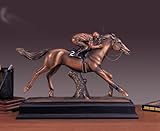Jockey Horse Race Bronze Plated Statue Sculpture