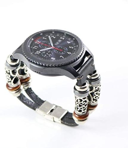 Amaphy Gear S3 Bands,Leather Retro Replacement Wristband Strap Bracelet Watchband for Samsung Gear S3