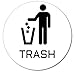SecurePro Signs 2 Recycle & Trash Stickers (1 Trash + 1 Recycle) for Use on Trash Cans & Recycle Bins of All Types; 4 Inches Round with Adhesive on Back; Premium Quality (White Trash & Green Recycle)