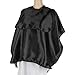 Segbeauty Makeup Cape, Comb out Cape Makeup Smock, Salon Beautician Cape, Makeup Artist Cape Esthetician Makeup Bib Cape for Client with Adjustable Fastener Closure (Black - Longer)