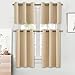 NICETOWN Small Kitchen Windows Curtains - Blackout Functional Thermal Insulated Window Treatment Curtains/Drapes, Home Decoration (Biscotti Beige, 2 Panels, 42W by 36L + 1.2 inches Header)