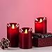 Aku Tonpa Flameless Candles Battery Operated Pillar Real Wax Flickering Moving Wick Electric LED Candle Gift Set with Remote Control Cycling 24 Hours Timer, 4