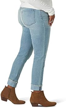 riders by lee indigo women's fringe cuff boyfriend jean