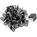LANIAKEA 50 PCS Black Corner Braces, 1.02 x 1.02 x 0.63 inch Small Metal L Corner Bracket Joint Fastener, 90 Degree Angle Bracket for Wood, Shelves, Furniture, Cabinet and More