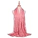Womens Chiffon Embroidery Bandanna Long Scarf Lightweight Wrap Shawl Beach Cover Solid Color Scarves Roes Red free size