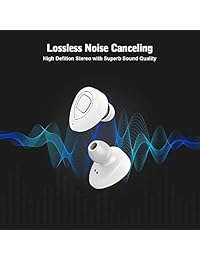 Auriculares inalámbricos 1958LLC True inalámbricos Bluetooth auriculares deportivos a prueba de sudor auriculares in ear cancelación de ruido Mini Twins estéreo auriculares con micrófono integrado y funda de carga (blanco)