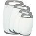 Clean Cut Cutting Board Set - 4 Piece Non-Slip Poly Plastic Kitchen Chopping Boards - Gray & White