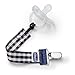 Chicco Fashion Pacifier Clip, Black Gingham