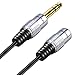 BATIGE Aluminum 6.35mm 1/4 Inch Stereo Plug Male to 3.5mm Stereo Jack Female Socket Headphone Extension Cable (10ft)