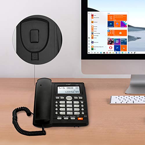 Desktop Corded Telephone, HandsFree Calling, LCD Display, DTMF/FSK