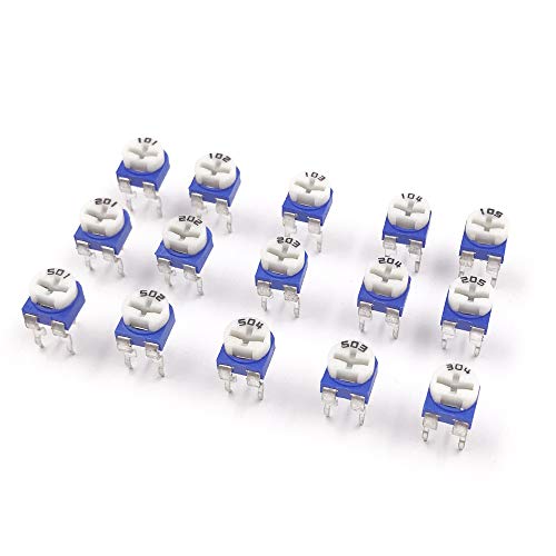 Seloky 180 Pcs 15 Value 100 ohm- 2M ohm Trimpot Variable Resistor 6mm Potentiometer Assortment Kit - Thumbnail 3