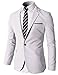H2H Mens Slim Fit Single One Button Blazer Jackets with Pocketchief Trim