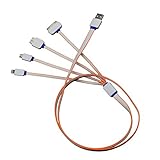 Charging Cable,Ourkens Premium Quality 3ft 4 in 1 Multiple Universal USB Charging Cable with 8 Pin Lighting / 30 Pin / Micro USB / Mini USB Ports for Iphone 4s 5 5s 6 6s Plus,Ipad 2 3 4 Mini Air,Samsung Galaxy S3 S4 S5 S6 HTC LG and most Android Smartphones(4 in 1 Black)