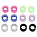 PiercingJ 12pcs Ultra Thin Silicone Double Flared Flexible Tunnel Ear Stretching Plug Gauge - 6 Pairs