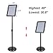 AkTop Adjustable Poster Sign Stand, 8.5 X 11 Inch Heavy Duty Pedestal Floor Standing Sign Holder, Black Snap-Open Aluminum Frame with Safety Rounded Corner