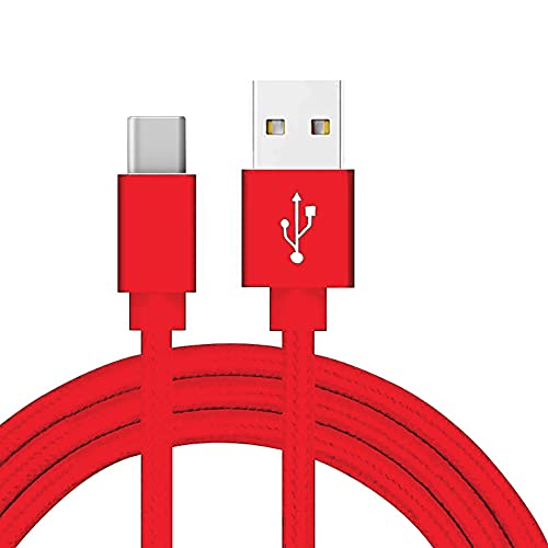Galaxy Tab S10+/S10 Ultra/S9 FE Plus Ultra/Tab A8 10.5 A9/A05 A04s S21 FE Nylon Braided USB C Charger Cable 1M for Samsung Galaxy A40 A41 A21S A22 A70 A50 A71 A51 A20E A90 5G (REDD)
