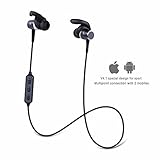 Bluetooth Headphones, EpochAir Wireless 4.1 Magnetic Earbuds Stereo Earphones, Secure Fit for Sports Built-in Mic [Upgraded Version] with Carrying Case (Black)