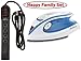 Happy Family Set ❤ Compact Non-Stick Soleplate Travel Iron and 6-Outlet Surge Protector Power Strip, 790 Joule - Black