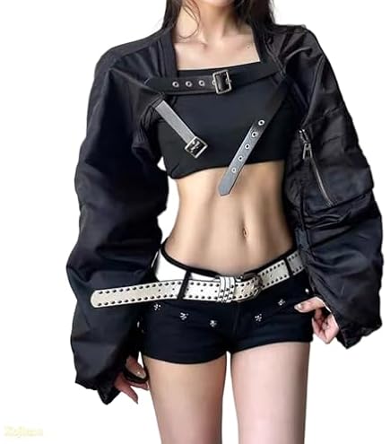 Y2K Gothic Graphic Hoodied Pullover Cyber Punk Zip Up Jacket Coat