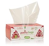 Disposable Pastry Bags, Extra Large - 18 Inch. 80 count Heavy Duty Icing Bags in dispenser box. Microwave safe. 3 Free Piping Bag Ties included!