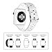 UMTELE 42mm Soft Silicone Replacement Band Sport Strap with Ventilation Holes for Apple Watch Nike+, Series 2, Series 1, Sport, Edition, White/Silver