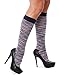 6 Pairs Women's Cotton Fancy Design Multi Color Knee High Socks (Solid Ribbed)