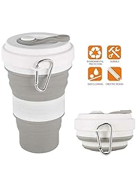 Copa de viaje plegable de silicona para camping, p