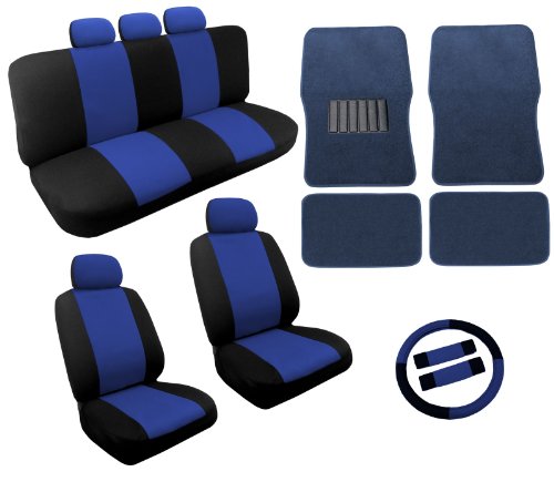 Dual Color Blue Black Two Tone Car Seat Covers Floor Desertcart