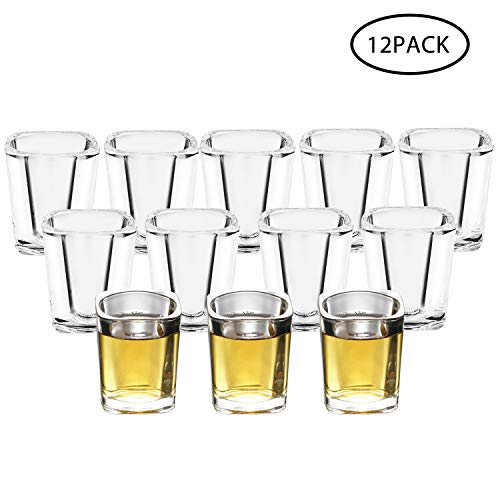 RUCKAE 12-Pack Heavy Base Shot Glasses,2-Ounce Clear Shot Glasses Set