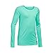 Under Armour Girls' HeatGear Armour Long Sleeve, Crystal (960)/Black, Youth Small
