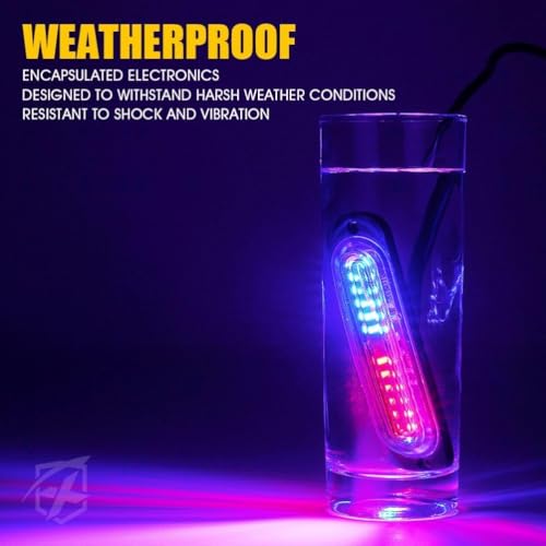 Xprite Red Blue LED Surface Mount Strobe Police Lights Kit, w/Control Panel Emergency Safety Warning Flashing Grille Cop Marker Light Assembly for Vehicles Trucks ATV UTV Motorcycle 8PCS