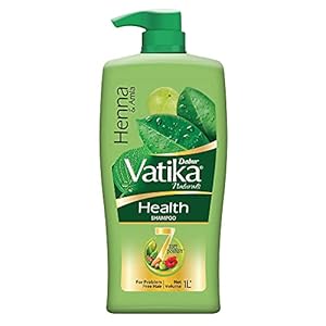 Dabur Vatika Health Shampoo, With Henna & Amla For Problem Free Hair, 1L