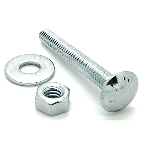 SNUG Fasteners (SNG284) 100 Qty 1/4-20 x 2 Long Carriage Bolts Set w/Nuts & Washers