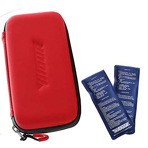 Vinmax Diabetic Bag, Portable Waterproof Cooler Bag for Insulin,Diabetes Medical Travel Cooling Kit with 2 Ice Pack (Red)