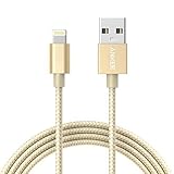 Anker 6ft Nylon Braided USB Cable with Lightning Connector [Apple MFi Certified] for iPhone 7 / 7 Plus / 6s / 6s Plus / 6 / 6 Plus, iPad Pro Air 2 and More (Golden)