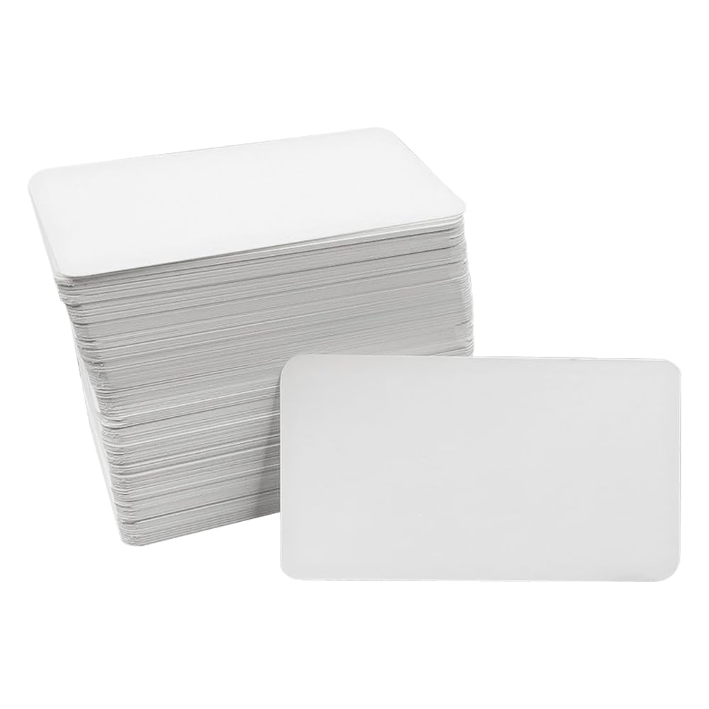 WYAN 200 Pcs White Self-Seal Cards,Kraft Paper Blank Business Cards,Kraft Paper Message Cards,Word Card,for DIY Gift Tag, School,Office, Clips, Flower, Halloween(9 * 5 cm)