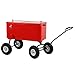 Clevr 80 Quart Wagon Cooler Rolling Party Ice Chest, Red, w/Long Handle and 10