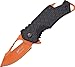 MTech USA – Spring Assisted Folding Knife – Orange Fine Edge Stainless Steel Blade with Black Nylon Fiber Handle, Bottle Opener, Pocket Clip, Tactical, EDC, Self Defense- MT-A882OR