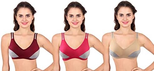 Style Stock Gym Wear Daily Workout Sports Bra for Women's Combo Color Mix (Pack of 3)